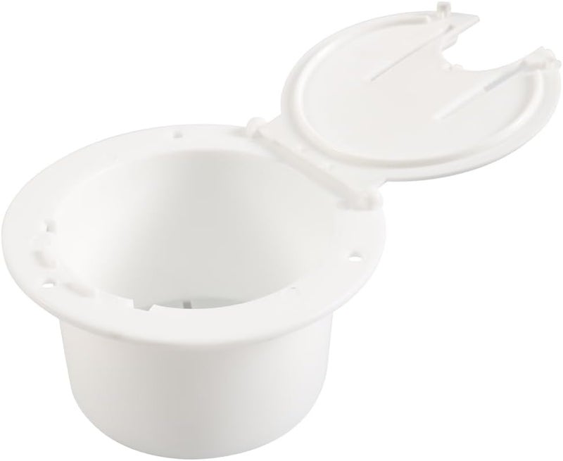 Edinstry RV Electrical Cable Hatch, Deluxe Round Power Cord Hatch Cover for RV Camper Trailer, Fits 50 Amp Cables, 3-1/4" Inner Diameter, 4-1/2" Outer Diameter, White Plastic - Image 2